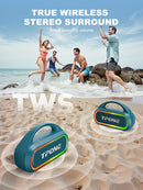 Bluetooth Speaker, IPX7 Waterproof Portable Wireless Speaker with 30W (Peak) Loud Stereo Sound, 100ft Range, Multi-Colors Rhythm Lights, TWS Pairing, BT5.3, for Home/Party/Outdoor/Beach (Indigo Blue) by TinyTreasures Baby Boutique