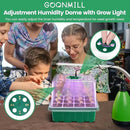 GOONMMILL Seed Starter Tray with Timed Grow Light, 5 Packs Plant Starter Tray Seedling Starter Kit with Humidity Domes Base Indoor Greenhouse Mini Propagator Station for Seeds Growing Starting by GreenHaven Gardens