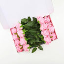 Pink Fake Roses Artificial Flowers - 16 Pcs Fake Artificial Roses Silk Flowers with Stems for Home Wedding Hotel Office Centerpiece Decor by CozyNest Decor