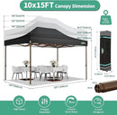 COBIZI 10x15 Pop Up Canopy Tent Heavy Duty with Sidewall, Commercial Outdoor Easy Pop Up Gazebo for Party Wedding All Weather Waterproof UV 50+ with Roller Bag(Leg Upgraded),Black by GreenHaven Gardens