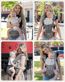 Baby Carrier Pro, MOMTORY Safety-Certified 6-in-1 Ultra Storage Baby Carrier Newborn to Toddler, Detachable Baby Holder Carrier with Hip Seat, Ergonomic Cozy Baby Front and Back Carrier for 7-50lbs by TinyTreasures Baby Boutique