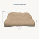 Honeycomb Outdoor Essentials Set of 2 Tufted Seat Pads, 19 x 18, Hampton Texture Neutral Dining Chair Cushions for Patio Furniture