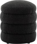 Furniliving Modern Round Ottoman, Soft Bedroom Ottoman Footstool Round Ottomans Stool for Living Room, Bedroom, Makeup Room, Black, Boucle by CozyNest Decor
