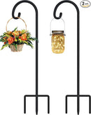 FEED GARDEN Adjustable 32 Inch Small Shepherd Hooks for Outdoor, Garden Hooks for Lanterns, Shepard Hooks for Hanging Plants, Bird Feeders, Solar Lights, Mason Jars, Weddings Decor,2 Pack by GreenHaven Gardens