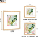 upsimples 12x12 Frame, Natural Solid Wooden Picture Frames, Display 8x8 with Mat or 12 x 12 Without Mat, Wall or Tabletop, 1 Pack, Natural by CozyNest Decor