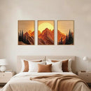 Large Mountain Framed Canvas Wall Art Set, Abstract Ridge Sun Painting, Boho Sunset Scenery Wall Decor,Modern Natural Landscape Art Print for Living Room,Bedroom,Office-16 x24 x3 by CozyNest Decor