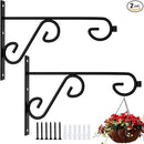 Hanging Basket Hooks 2Pcs Plant Hook,Hanging Plant Hanger Outdoor 9in Metal Plant Bracket for Hanging Flower Baskets,Planters,Lanterns,Wind Chimes by GreenHaven Gardens