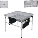 Nice C Square Table for Grill, Folding Table, Camping Table, Outdoor Table, Card Table, Height Adjustable, Mesh Bag Lightweight, Carry Handle, Aluminum (23.6"x23.6" White) by GreenHaven Gardens