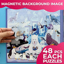 QUOKKA Magnetic Toddler Puzzles Ages 4-6 - 2x48 Travel Puzzles Games for Kids 3-5 Years Old - Activities Car Toy for Boys and Girls 2-4 yo - Polar & Jungle Animals Learning Magnet for Road Trip by TinyTreasures Baby Boutique