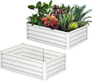6x3x1ft Large Outdoor Planter Boxes Kit Set of 2, Galvanized Raised Bed Planter with Open-Ended Base Design, Elevated for Outdoor Plants, Durable Raised Bed for Gardening,Beige by CozyNest Decor