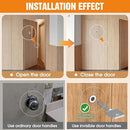 Magnetic Auto-Lock Invisible Door Lock - Single-Sided Hidden Design, Hidden Handle & Mini Keyhole, Aluminum Alloy for Bookshelf Doors/Invisible Doors/Secret Rooms (1, Silver) by TinyTreasures Baby Boutique