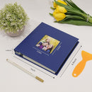 RECUTMS Small Photo Album Self Adhesive Scrapbook Magnetic Photo Albums for 4x6 5x7 8x10 Pictures for Baby Family Wedding 40 Pages with Metal Pen and Plastic Board (Blue) by TinyTreasures Baby Boutique