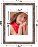 Vittanly 9x12 Picture Frames Set of 9, Shatter Resistant Plexiglass, Display 6x8 Pictures with Mat or 9x12 without Mat, Photo Frames for Wall or Tabletop, Engineered Wood, Brown by CozyNest Decor
