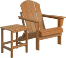 WO Home Furniture Adirondack Chair Table Set of 2 PCS Outdoor Folding Chair w Side Table Weather/UV Resistant for Lawn, Garden, Bon Fire, Balcony (Orange) by GreenHaven Gardens