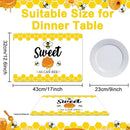 Honey Bee Placemats Set of 6 Summer Plastic Table Mats Yellow Bee Theme Placemats Washable Farmhouse Rustic Holiday Table Decoration for Indoor Outdoor Party Kitchen Dining by CozyNest Decor