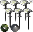Solar Spot Lights Outdoor Solar Lights Outdoor Waterproof IP65 Solar Powered Outdoor Lights, Solar Landscape Spotlights Outdoor Solar Lights (White, 6 Packs) by GreenHaven Gardens