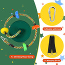Tree Swing Climbing Rainbow Rope, Heavy Duty Swing Disc Seat Replacement for Kids with Hanging Strap and Platform Carabiners Indoor/Outdoor Playground Accessories (Green) by TinyTreasures Baby Boutique