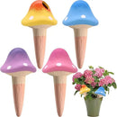 4 Pack Terracotta Watering Spikes, Vacation Self-Watering Planters Devices, Continuous Moisture with Slow Release Watering System Mushroom Shape by GreenHaven Gardens