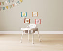 Foundations Secure Sitter 11" Feeding Chair, Stable “No Tip” Feet, 3-Point Adjustable Harness, Removable Tray, Easy to Clean, Smooth Plastic (White/Tan) by TinyTreasures Baby Boutique