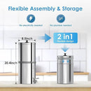 AQUA CREST Gravity Water Filter System, NSF/ANSI 42&372 Certified Black Carbon Filters, Reduce Lead and Up to 99% Chlorine, 2.25G, for Home, Camping, RVing, Off-Grid, Emergencies, AQ-TN-A by CozyNest Decor