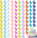 100 Pack Mini Resin Ducks, Multicolor Mini Ducks Wearing Party Hat, Tiny Duck Miniature Duck Figures Tiny Home Ornament for Micro Landscape Dollhouse Garden Aquarium Potted School Office by GreenHaven Gardens