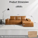 ovios Sectional Cloud Couch for Living Room, Modular Floor Sofa with Plush Corduroy, No Assembly Required, Big Comfy Couches Set with Fluffy Memory Foam, Stupendous U Shaped Sofas with Chaise, Brown by CozyNest Decor