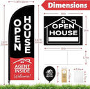 44 Pcs Open House Signs for Real Estate, Double Sided Open House Flag Kit, 7.6 x 5.4 Ft Black Banner Flag Poles Set for Outside, Directional Arrows Sign Stakes Balloons for Open House Supplies by CozyNest Decor