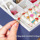 Earring Jewelry Box for Women Girls Stud Organizer, 5 Layers Navy Jewelry Organizer Box With Lock Earring Holder Organizer Ring and Necklace Jewelry Box with Earrings Holder for Women Girls by TinyTreasures Baby Boutique
