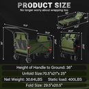 LEVELEVE Heavy Duty Folding Wagon - 2-in-1 Collapsible Cart, 400lb Capacity, All-Terrain Wheels w/Brakes & Side Pockets (Army Green) by GreenHaven Gardens