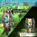 Hummingbird Solar Lanterns Glass & Metal Hanging Lantern Outdoor Waterproof 16" H Tabletop Light with Hollowed-Out Design for Garden Patio Table Decor Mother's Day Gift by GreenHaven Gardens