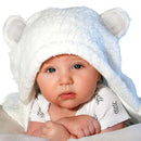 Jam Naturals- Baby Swaddle Blanket, Cute Bear Organic Receiving Swaddling Wrap, Gender Neutral Soft Newborn Baby Registry Gift (White 0-3m) by TinyTreasures Baby Boutique