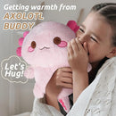 Cuckool Pink Axolotl Stuffed Animals, Microwavable Stuffed Animals Heating Pad for Cramps, Pain Stress Relief, Heatable & Coolable Lavender Scented Plush Toys for Anxiety, Women & Kids Bedtime by TinyTreasures Baby Boutique