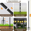 10Ft String Light Poles 2 Pack,Light Poles for Outside Lights,Outdoor with Fence Brackets Hanging Lights,Metal Stand Deck Patio Backyard by GreenHaven Gardens