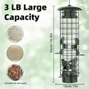 Squirrel Proof Bird Feeder,Metal Mesh Bird Feeders for Outdoors Hanging,Gravity Protection Squirrel Proof Wild Bird Feeders with Finch Cardinal Chickadee,3LB Large Capacity,Green by CozyNest Decor