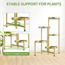 iDavosic.ly 5 Tier Large Plant Stand Indoor, 10 Inch Wide Tall Corner Metal Plant Stands Outdoor for Multiple Plants, Folding Tiered Flower Display Holder Rack Shelf, Gold by GreenHaven Gardens