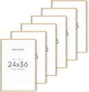 Haus and Hues 24"x36" Beige Oak Wood Frames Set of 6 - 24x36 Natural Wood Frames for Posters, 24x36 Frame Wood, 24x36 Poster Frames for Wall, 24x36 Frame Light Wood, Picture Frames 24x36 Picture Frame 24x36 Wood Frame 24x36 (Beige Oak) by CozyNest Decor