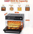 Aeitto® 32-Quart PRO Large Air Fryer Oven| Toaster Oven Combo | with Rotisserie, Dehydrator and Full Accessories | 19-In-1 Digital Airfryer | Fit 13" Pizza, 9pcs Toast, 1800w, Black by CozyNest Decor