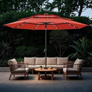 GREEN PARTY 10ft Outdoor Patio Umbrella, Auto-Tilt Market Table Umbrellas with Crank, 8 Sturdy Ribs & 1.5" Pole UV Protection for Garden Deck Backyard Pool by GreenHaven Gardens