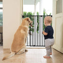 Babelio 34" Extra Tall Baby/Dog Gate with No Threshold Design Walk Thru Door, 26-43" Auto Close Safety Gate for Babies, Elders and Pets, Fits Doorways, Stairs, and Entryways, Black by TinyTreasures Baby Boutique