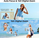 Digital Camera, FHD 4K 44MP Digital Camera, 16X Digital Zoom, Digital Point and Shoot Camera with 3-LED Fill Lights, 64GB SD Card, Compact Camera for Kids Teen Boys Girls, Cream by TinyTreasures Baby Boutique