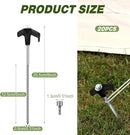 Hicarer 20 Pcs 20 Pcs 8'' Screw in Tent Stakes Heavy Duty Ground Metal Stakes for Inflatables with Hex Head Driver for Outdoor Camping Tent Inflatable Garden Decor (Black) by CozyNest Decor
