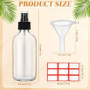 Norme 12 Pcs 8 oz Glass Spray Bottles with Funnels and Labels Refillable Cosmetic Empty Spray Bottles with Sprayer Containers for Essential Oil Cleaning Solutions(Clear,Stylish) by GreenHaven Gardens