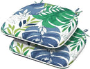 Indoor/Outdoor Chair Cushions 16x17 Inch, Patio Chair Cushions with Ties, All Weather Seat Cushions for Patio Furniture Home Garden Chair Use, Set of 2, Islamorada Blue Green by GreenHaven Gardens