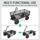 Taifa Heavy Duty 1100 Lbs Capacity Steel Garden Cart with 11.5 inch Tire, Removable Side Panels Turn Into Flatbed, Utility Cart for Yard Lawn and Farm, Metal Wagon with 180° Rotating Handle, Black by GreenHaven Gardens