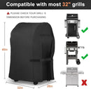 LBTING Grill Cover, 32-inch Heavy Duty 300D Oxford Waterproof Windproof UV Resistant BBQ Gas Grill Cover for Outdoor Barbecue Fit Most Brands Weber, Brinkmann, Char Broil, Holland by GreenHaven Gardens