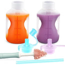 Silicone Reusable Baby Food Pouches with Straws, 2 Pack Leakproof Refillable Squeeze Pouches, Dishwasher, Freezer, Microwave Safe, 5OZ Baby Food Storage for Homemade Puree, Yogurt by TinyTreasures Baby Boutique