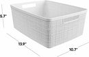 Curver Set of 6 Jute Medium Decorative Plastic Organization and Storage Baskets, Perfect Bins for Home Office, Closet Shelves, Kitchen Pantry and All Bedroom Essentials, White by TinyTreasures Baby Boutique