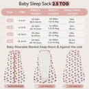 Sleep Sack 18-24 Months TOG 2.5 Winter Baby Wearable Blanket, 100% Cotton Toddler Sleeping Sack with 2-Way Zipper Warm Soft Baby Sleep Sack Strawberry by TinyTreasures Baby Boutique