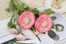IPOPU 4PCS Real Touch Hot Pink Ranunculus Artificial Flowers Faux Ranunculus Flowers for Vase Real Look Silk Peonies Fake Peony Flowers for Home Indoor Wedding Centerpieces for Table Decor (Rose Red) by CozyNest Decor