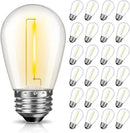 LED S14 Replacement Light Bulbs for Patio String Light, Shatterproof & Waterproof Hanging Light Bulbs for Outdoor String Lights, Dimmable, E26 Base, 24 Pack by GreenHaven Gardens